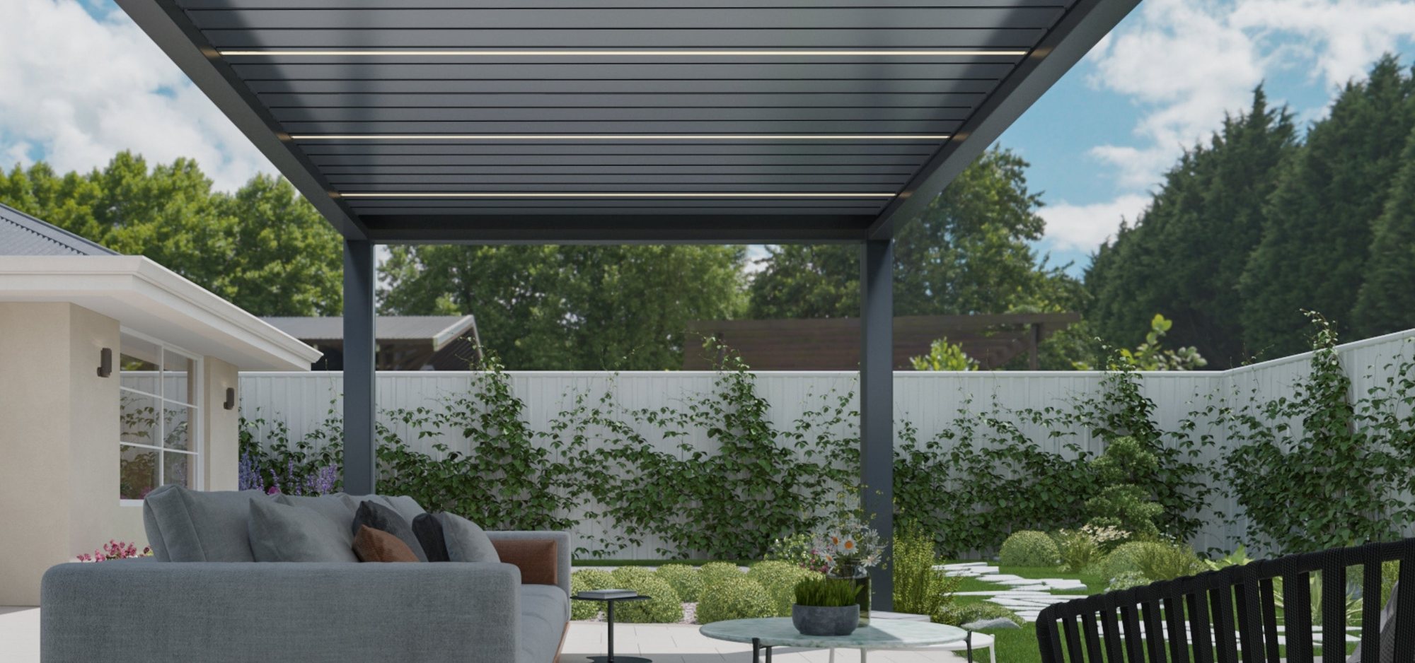 Pergola bioclimatique Alto sur une terrasse